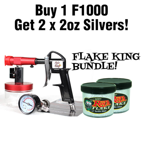 F1000 Dry Flake Gun w/ 2oz Surfite Silver